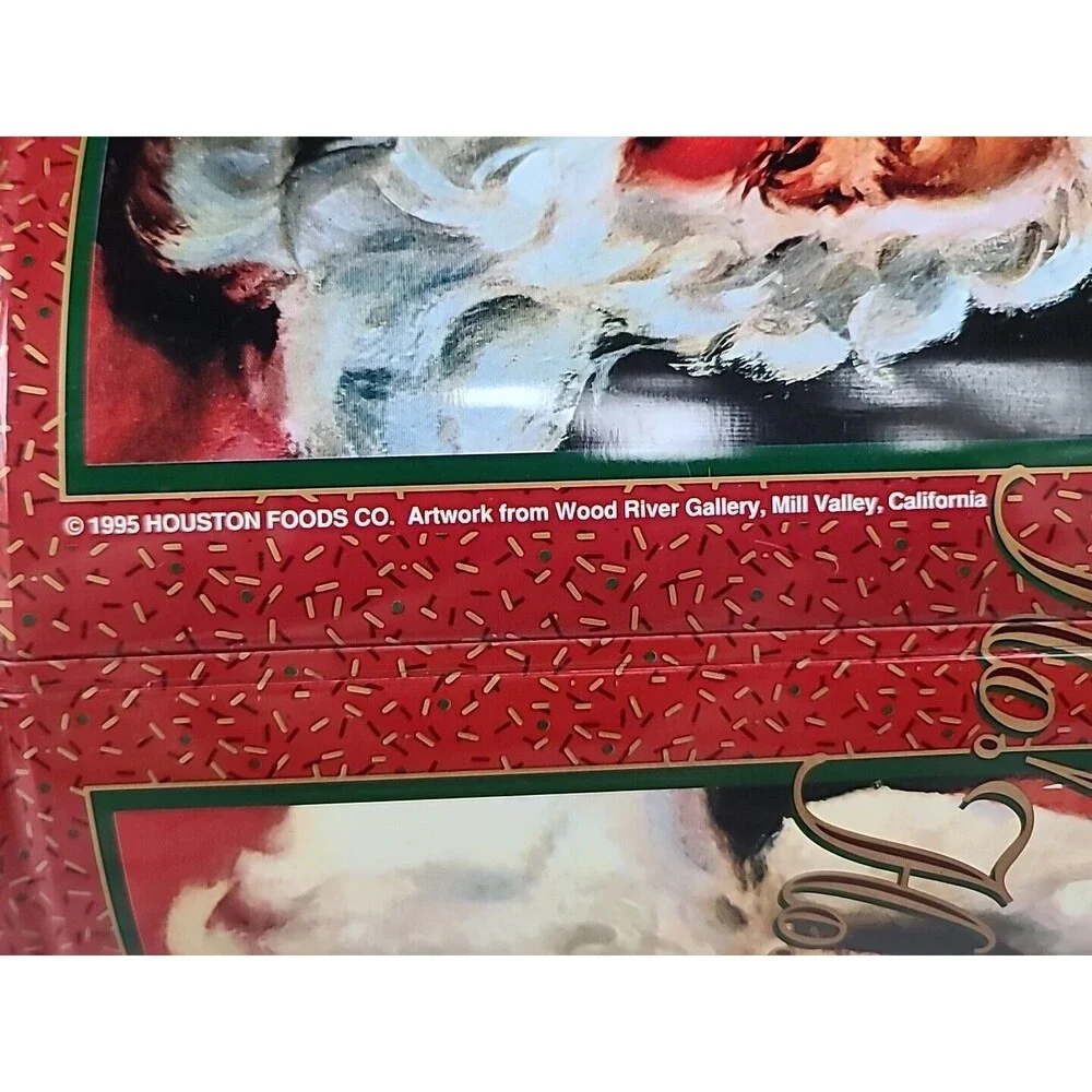 Vintage Santa Lidded Tin, EMPTY FAIR CONDITION